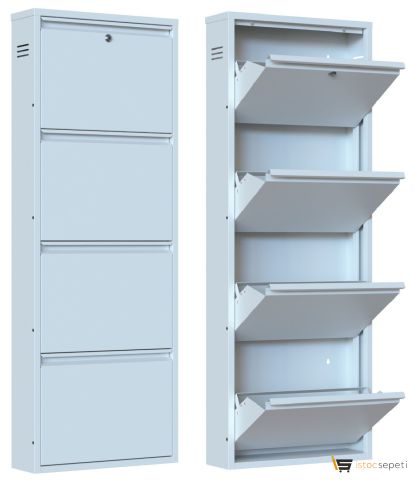 Modern ayakkabı dolabı 4 katlı metal 10 adet toptan