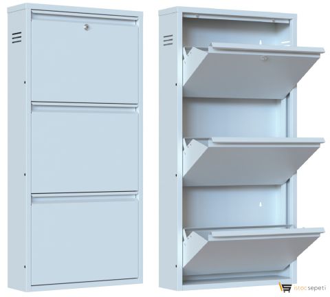 Modern metal 3 katlı ayakkabılık 10 adet toptan