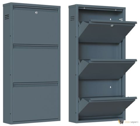 Modern metal 3 katlı ayakkabılık 10 adet toptan