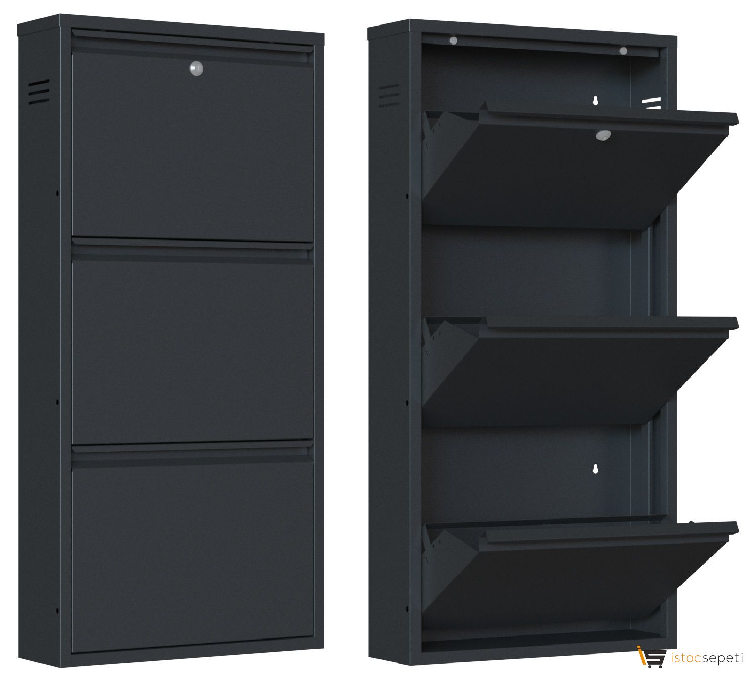 Modern metal 3 katlı ayakkabılık 10 adet toptan