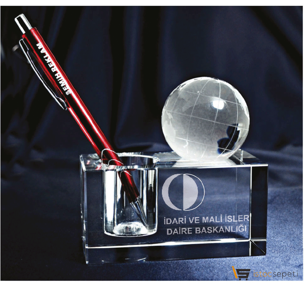 Kristal Dünyalı Kalemlik 50x100x50 mm Promosyon