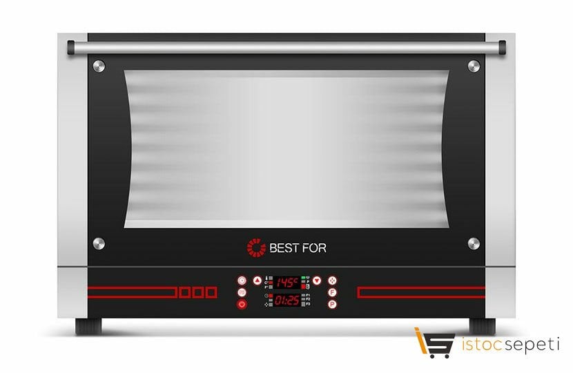 Bistrot-464 DG 400x600 mm Ölçülü 4 Tepsili Programlanabilir Patiseri Konveksiyonlu Elektrikli Fırın