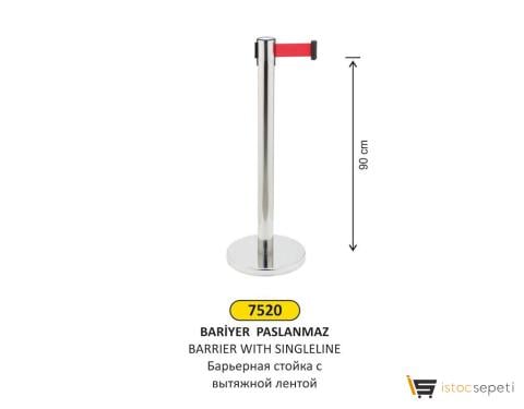 Arı Metal 7520 Paslanmaz Krom Şerit Bariyer Kırmızı