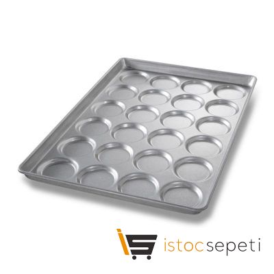 Hamburger Ekmeği Tavası Alüminyum 12 Gözlü Göz Çapı 125 mm 1.5 mm 53x65 cm