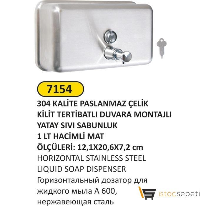 Arı Metal 7154 Yatay Kilitli Sıvı Sabunluk