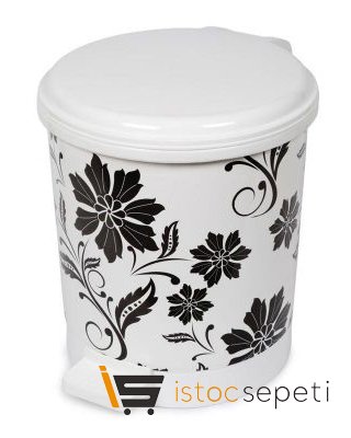 Pedallı Çöp Kovası Çiçek Desenli No: 0 3 L