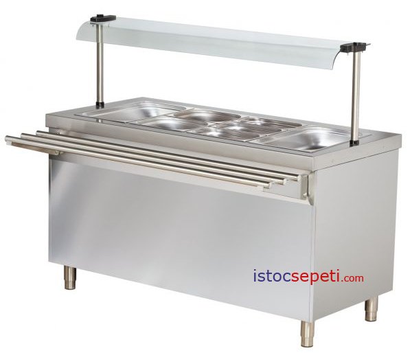 Soğuk Servis Üniteleri Açık Büfe Altı Soğuk Dolaplı 4 Hazneli Yemek Servis Tezgahı