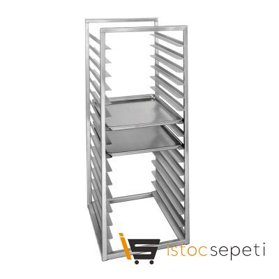 Tepsi Taşıma İstif ve Pişirme Arabası 15 Tepsi Kapasiteli 40x60 cm