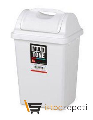 İtmeli Çöp Kovası Köşeli No: 2 7.5 L Beyaz