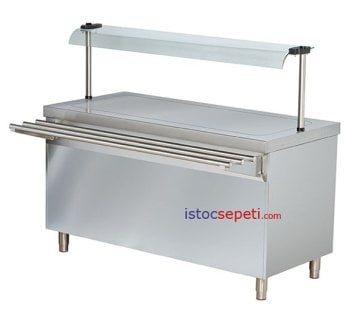 Elektrikli Soğuk Pleyt Yüzey Altı Açık Dolaplı Açık Büfe Self Servis Tezgahları