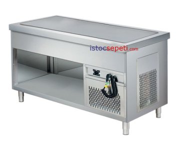 Elektrikli Soğuk Pleyt Yüzey Altı Açık Dolaplı Açık Büfe Self Servis Tezgahları