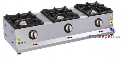 Doğalgazlı CE Belgeli Ocaklar Mini Set Üstü 3 Gözlü Ocak