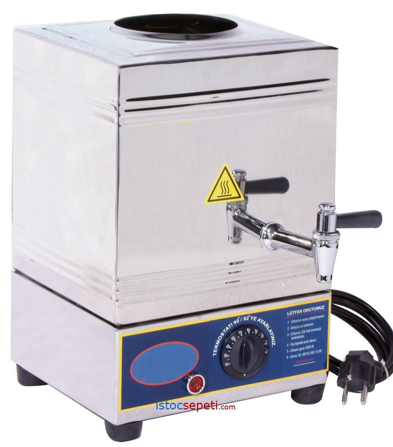 Ocaksız Çay Kazanı 1 Demlikli Elektrikli Pleytsiz 10 Litre Çay Ocağı