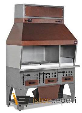 Empero Profesyonel Duvar Tipi Izgara 215x75x215 cm Kömürlü