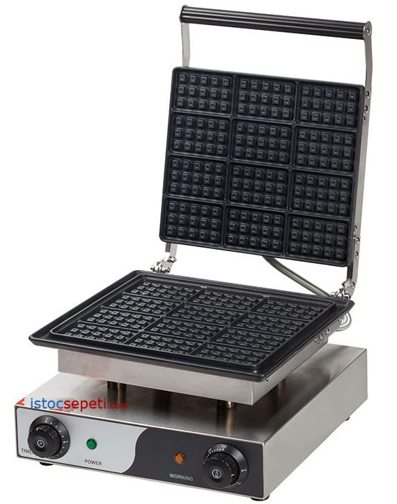 Döküm Waffle Makinesi Teflon Kaplamalı Yapışmaz Yüzeyli Sanayi Tip