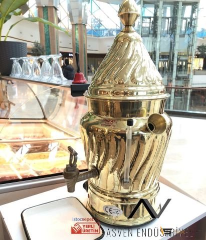 Pirinç Sahlep Kazanı Elektrikli Salep Makinesi 7,5 Lt Paslanmaz