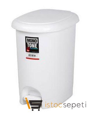 Çöp Kovası Pedallı Oval 17 L Beyaz