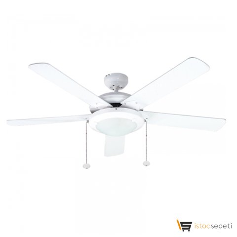 Kaşkar Taflan D52018 Beyaz Üç kademeli Çekme Zincirli Tavan Vantilatörleri