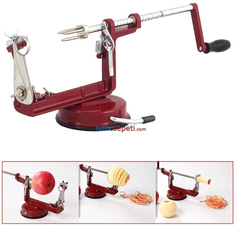 Elma Soyacağı 3 Bıçaklı Elma Dilimleme Soyma Makinesi