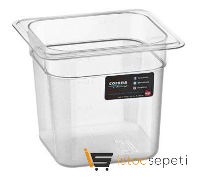 Gastronomi Küvet GN 1/6 Kare 2 L