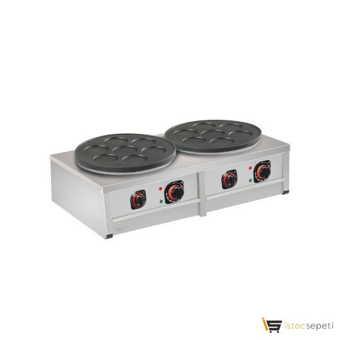 Omake KRP01.E22 Zamanlayıcılı Teflon 7 Bölmeli Çiftli Krep Makinesi, Elektrikli