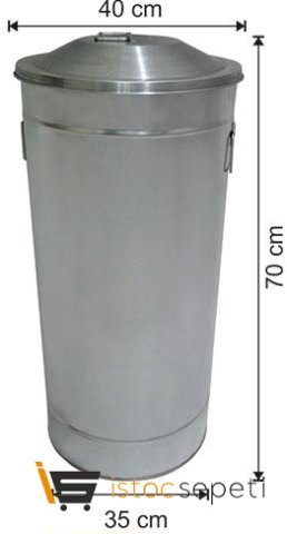 Arı Metal 1094 70 Lt Galvaniz Manuel Kapaklı Çöp Kovası Endüstriyel