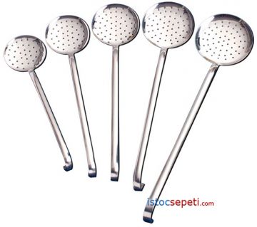 Sanayi Tipi Kevgir 14 cm Paslanmaz Çelik Sık Delikli Kevgir