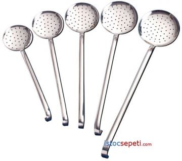 Sanayi Tipi Kevgir 14 cm Paslanmaz Çelik Sık Delikli Kevgir