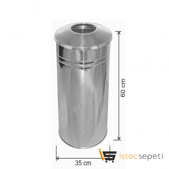 Arı Metal AR1237 Paslanmaz Çelik Çöp Kovası 34 Litre