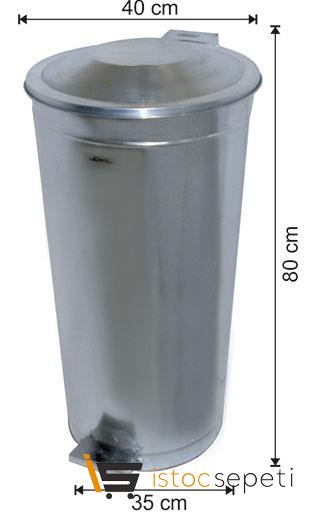Arı Metal 1092 80 Lt Galvaniz Pedallı Çöp Kovası Endüstriyel
