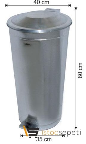 Arı Metal 1092 80 Lt Galvaniz Pedallı Çöp Kovası Endüstriyel