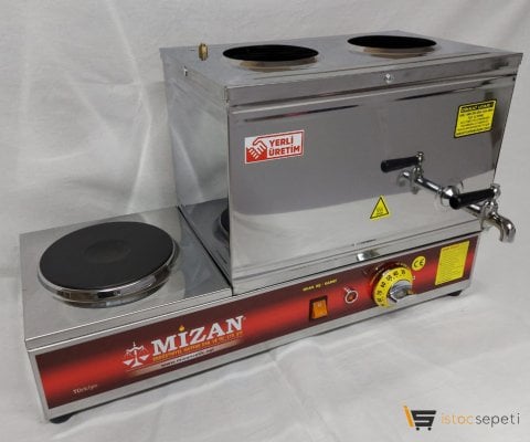 Elektrikli Mizan Çay Kazanı 27 Litre Çift Demlikli