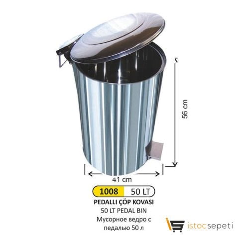 Arı Metal 1008 50 LT Pedallı Çöp Kovası