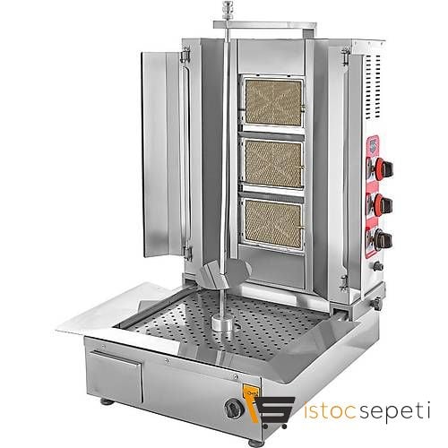 Alttan Motorlu Tüplü 3 Yatay Radyanlı Döner Ocağı