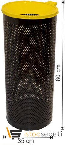 Arı Metal 1762 77 Lt Dekorlu Outdoor Çöp Kovası Metal İç Kovalı