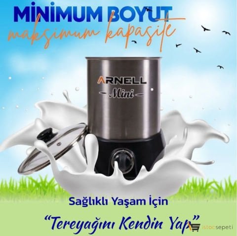 Mini Yayık Makinesi Arnell 5 Lt Yeni Nesil Tereyağı Makinesi