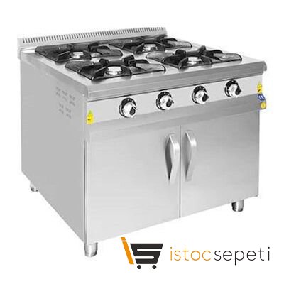 Karacasan Dolaplı Kuzine 4 Gözlü, 1000x1000x850 mm, Doğalgazlı