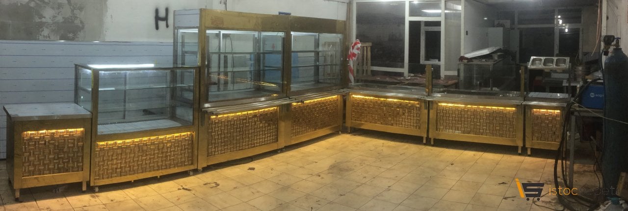 Yemeklik Servis Tezgahı VE Dolabı Gold Model