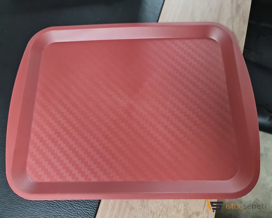 Dürümcü Servis Tepsisi 10 Adet 26x35 cm Kırmızı Renk