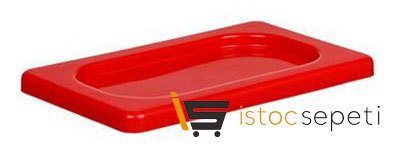 Kilitli Propilen Gastronomi Kapağı GN 1/9 Kırmızı