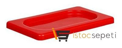 Kilitli Propilen Gastronomi Kapağı GN 1/9 Kırmızı