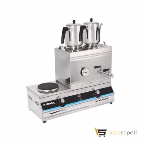 Görkem 25'lik Kaynaklı Elektrikli Pleytli Çay Kazanı