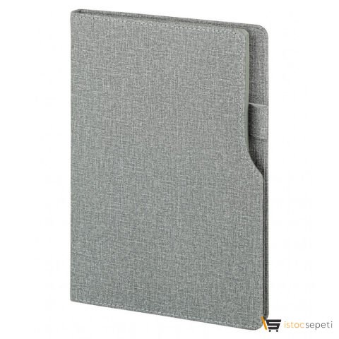 Gri Termo Deri̇ Defter (IVORY KAĞIT) Ebat: 15 x 21 cm / 224 Sayfa Promosyon