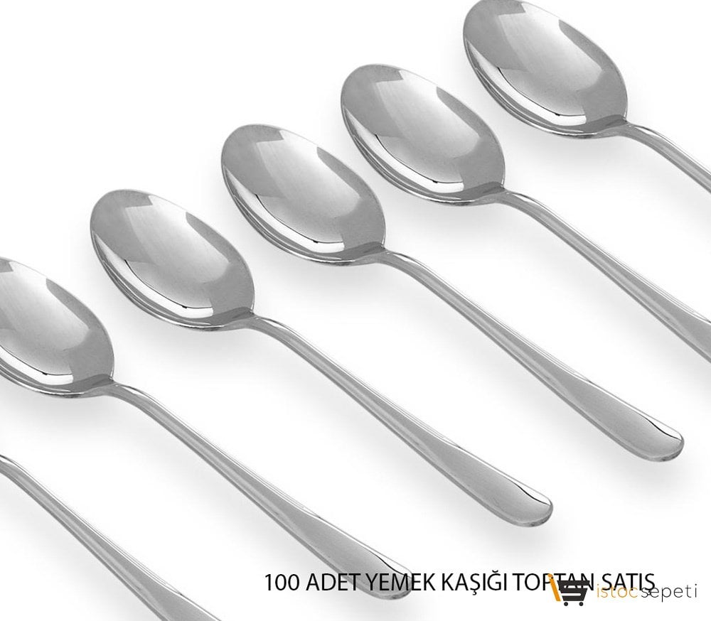 Toptan Kaşık 100 Adet Yemek Kaşığı 2 mm 430 Çelik