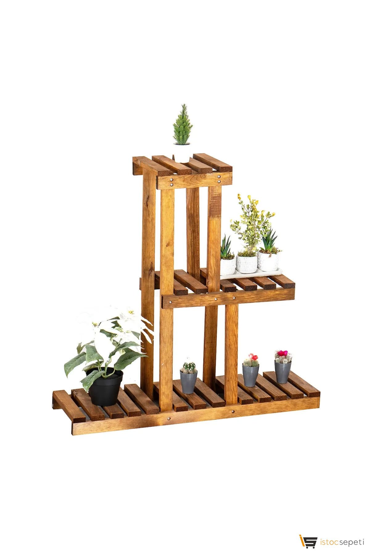 AHŞAPEVİM Ahşap Çiçeklik Dekoratif Saksı Standı Model Merdiven AhşapEvim2007