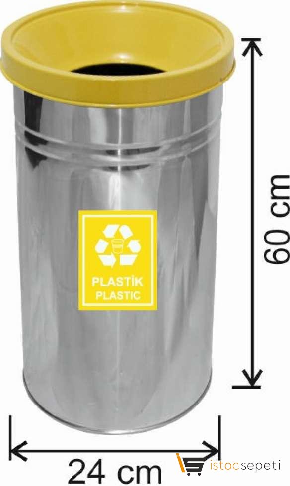 Arı Metal 1802 Geri Dönüşüm Kovası Paslanmaz 27 Litre Plastik Atık
