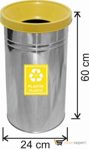 Arı Metal 1802 Geri Dönüşüm Kovası Paslanmaz 27 Litre Plastik Atık