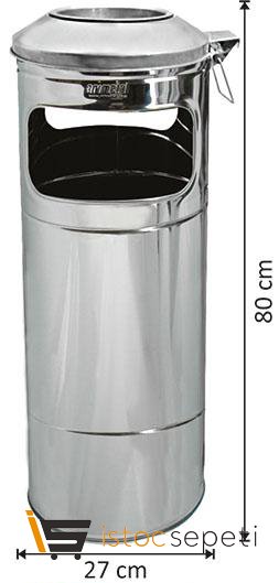 Arı Metal 1288 27 Lt Metal İç Kovalı Çöp Kovası 27X80 Cm