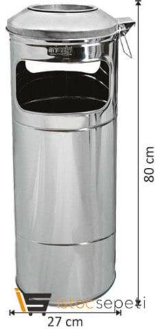 Arı Metal 1288 27 Lt Metal İç Kovalı Çöp Kovası 27X80 Cm