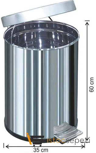 Arı Metal 1052 Pedallı Çöp Kovası 60 Litre Su Sızdırmaz Metal İç Kovalı